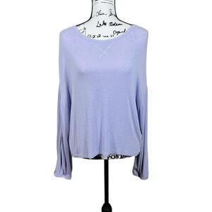 Buffalo by David Bitton lavender long butterfly sleeve ribbed top size M casual